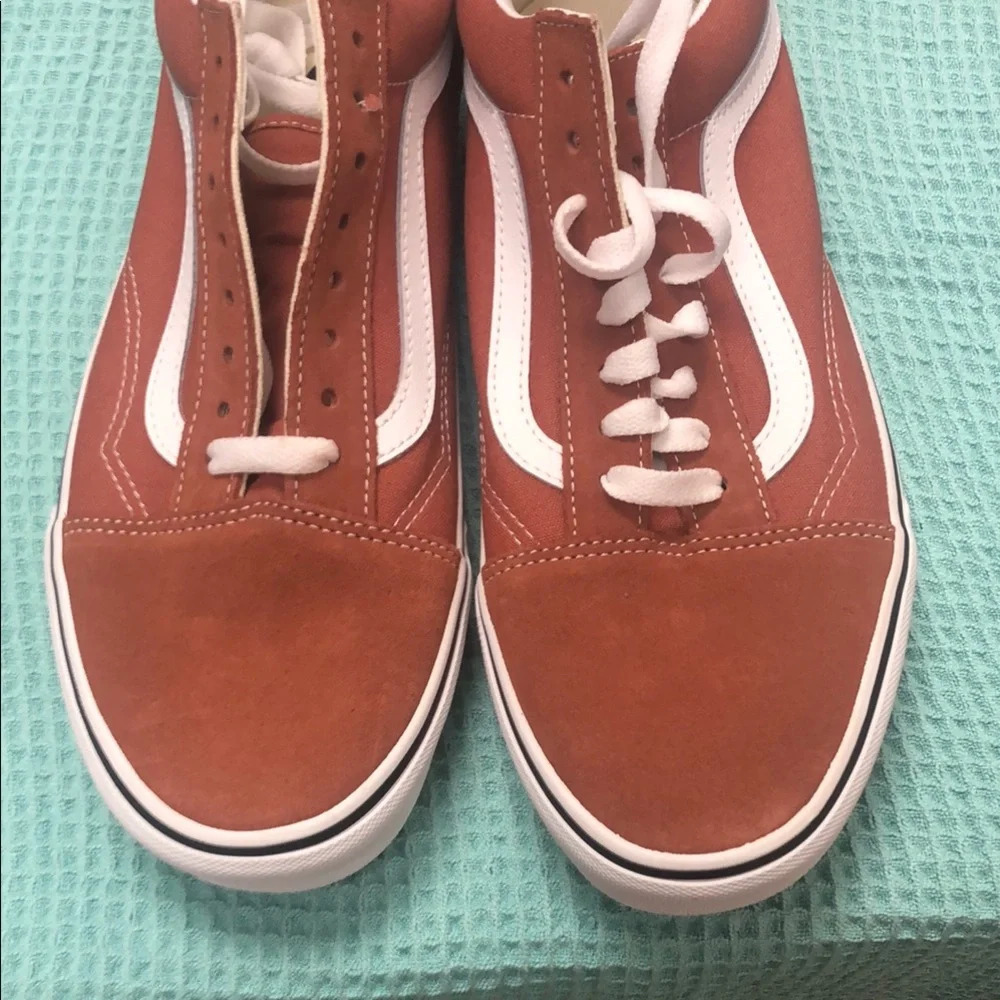 Vans Men's Auburn and White Sneakers - Picture 6 of 6